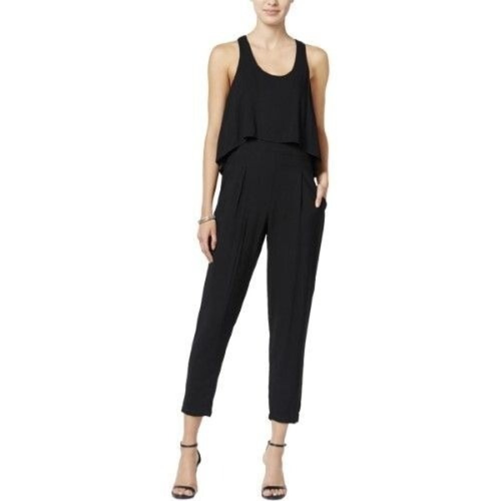 CHELSEA SKY Womens Black Sleeveless Scoop Neck‎ Jumpsuit Size: XL